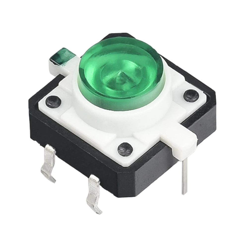 Green LED 12X12X7.3 Tactile Push Button Switch Momentary Tact  5 Color 12X12X7.3mm 12*12*7.3mm
