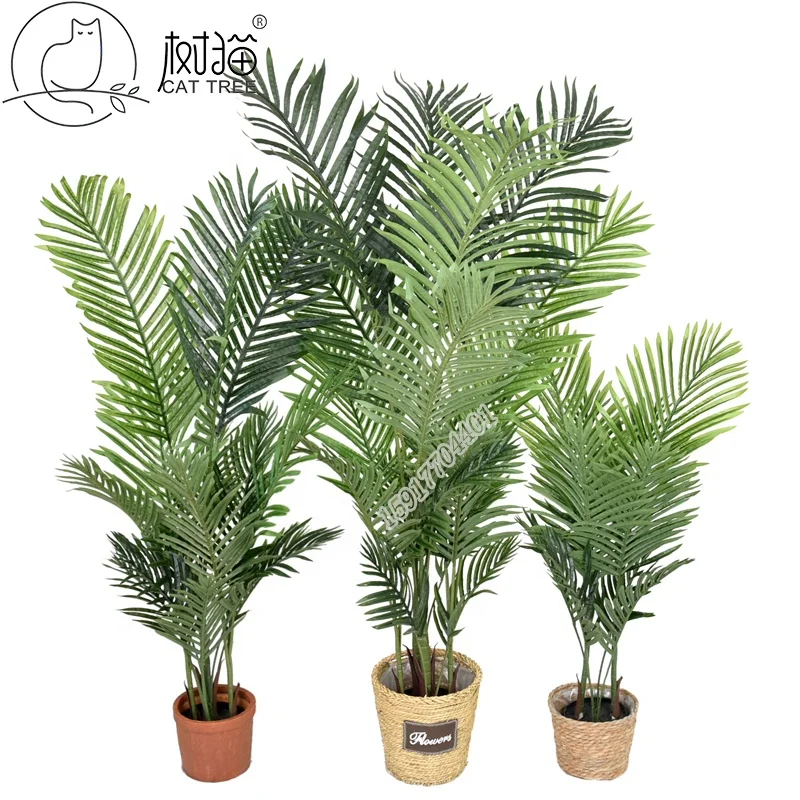Lifelike Real Touch Garden Plants Fake Bonsai Tree Artificial Palm Trees For Office Decoration