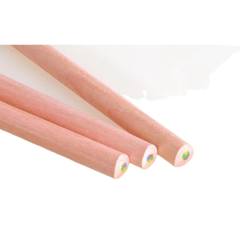 Wholesale customized logo jumbo triangle basswood color pencil four colors in one