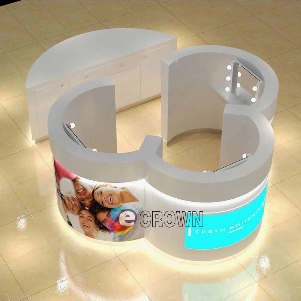 Elegant Teeth Whitening Glass Dental Chair Kiosk Custom Egg Chair Showcase Cabinet OEM