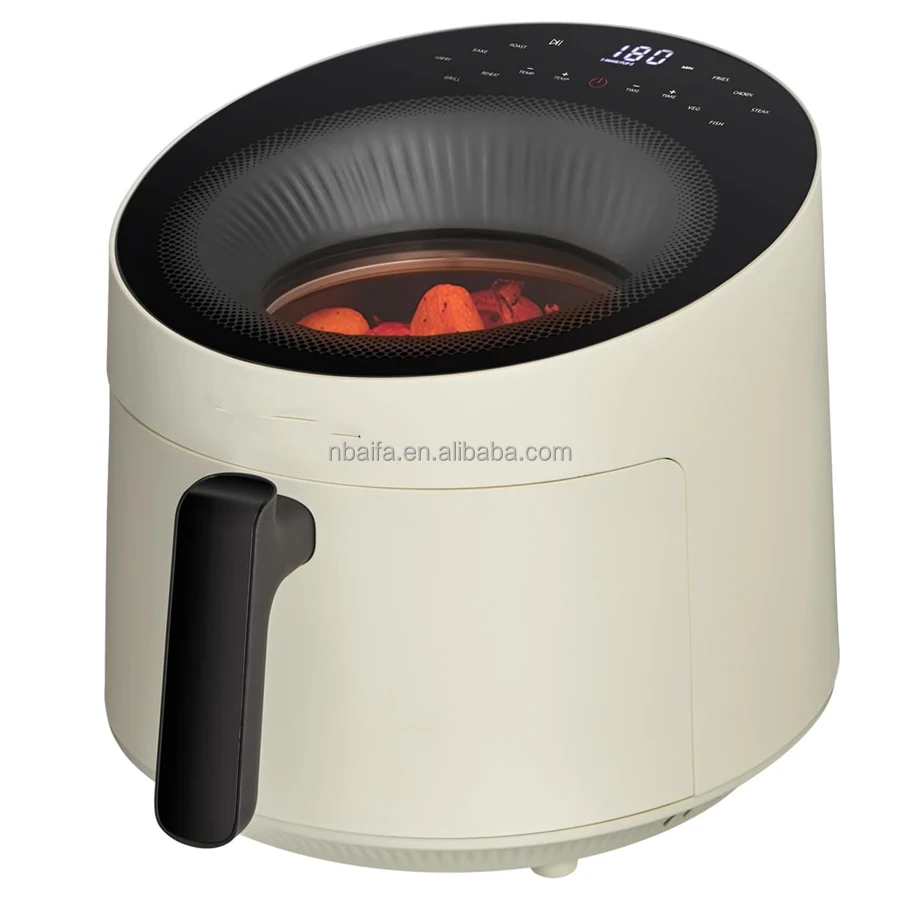 Aifa Latest Hot Selling Smart Appliances Kitchen Carbon Fiber Heating Tube See-through Air Fryer Bladeless Cyclonic air