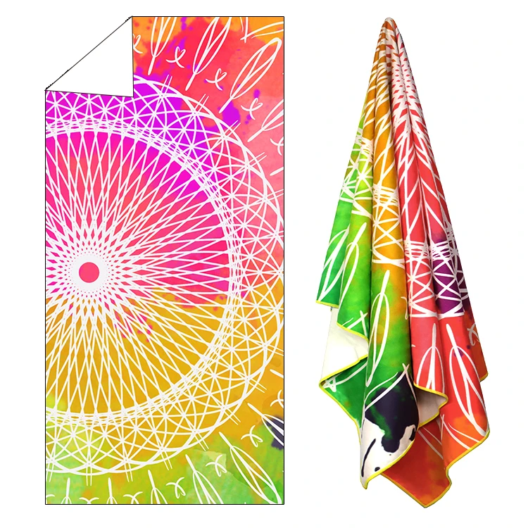 В богемном стиле высокое качество двусторонний на заказ из микрофибры быстросохнущие носимых летнее пляжное полотенце