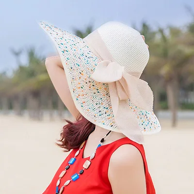 Beach Paper Straw Hat Ladies Summer Sun Protection Party Straw Hats Large Brim Women Hawaiian Straw Hats