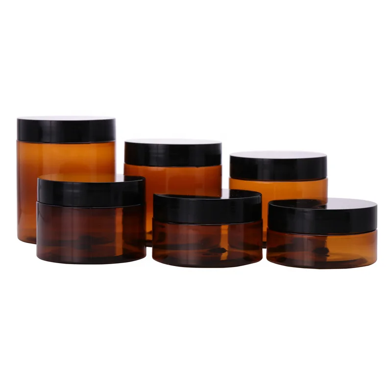 
1oz 2oz 3oz 4oz 5oz 6oz 7oz 8oz amber jars black jars with black color cap for cosmetic packing 