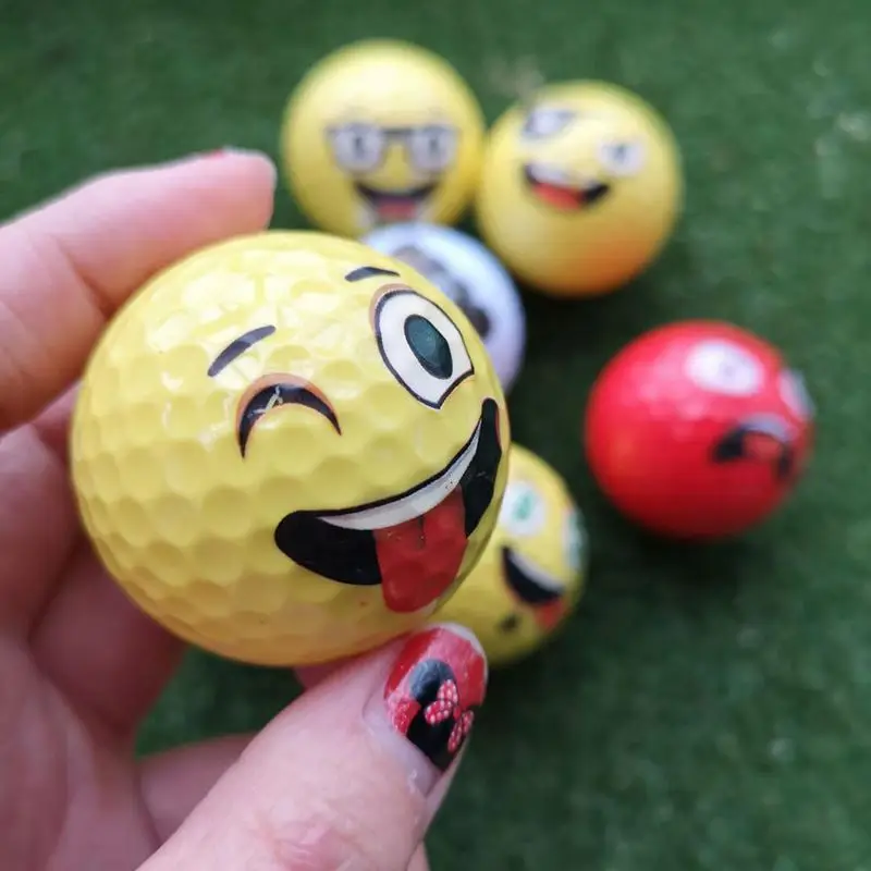 High quality 2 layers color pattern golf balls expression funny golf ball