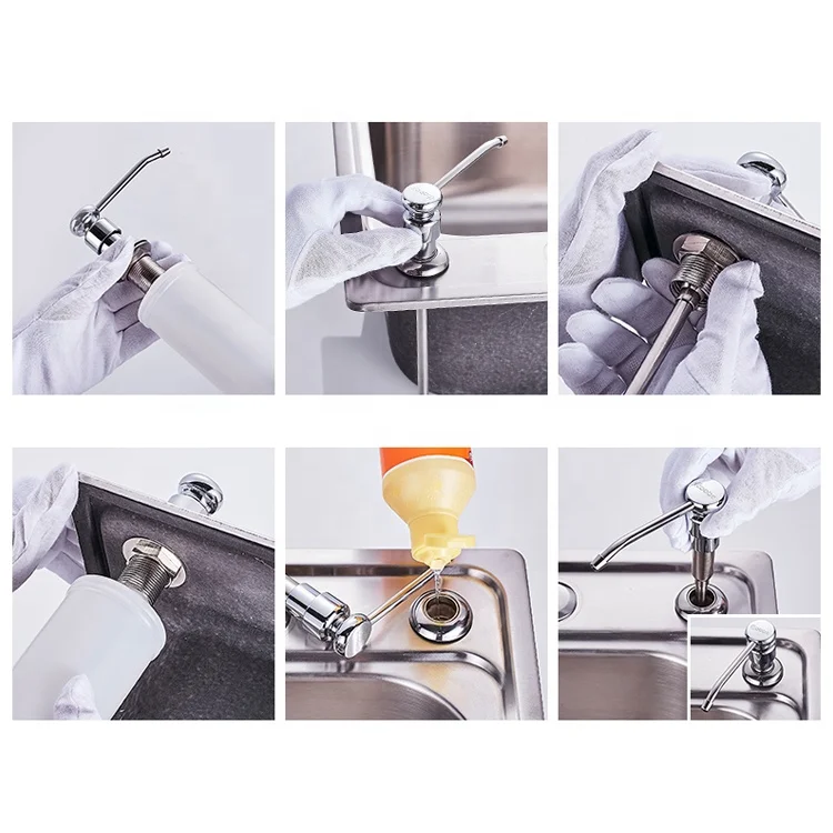 stainless steel bottle manual hand pump kitchen touchless liquid soap dispenser