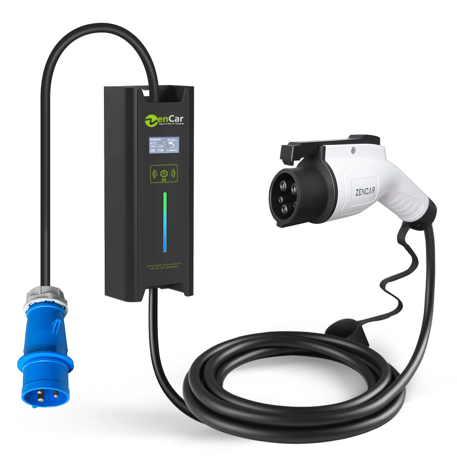 Зарядное устройство Zencar Best Level 2 Ev 16A 32A Type1 T1 портативное зарядное Evse синяя зарядная вилка Cee