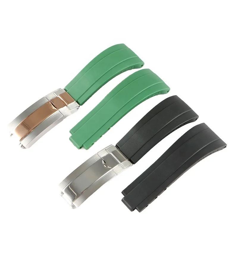 21mm curved silicone watch band rubber strap 20mm for Daytona Submariner DEEPSEA GMT OYSTERFLEX