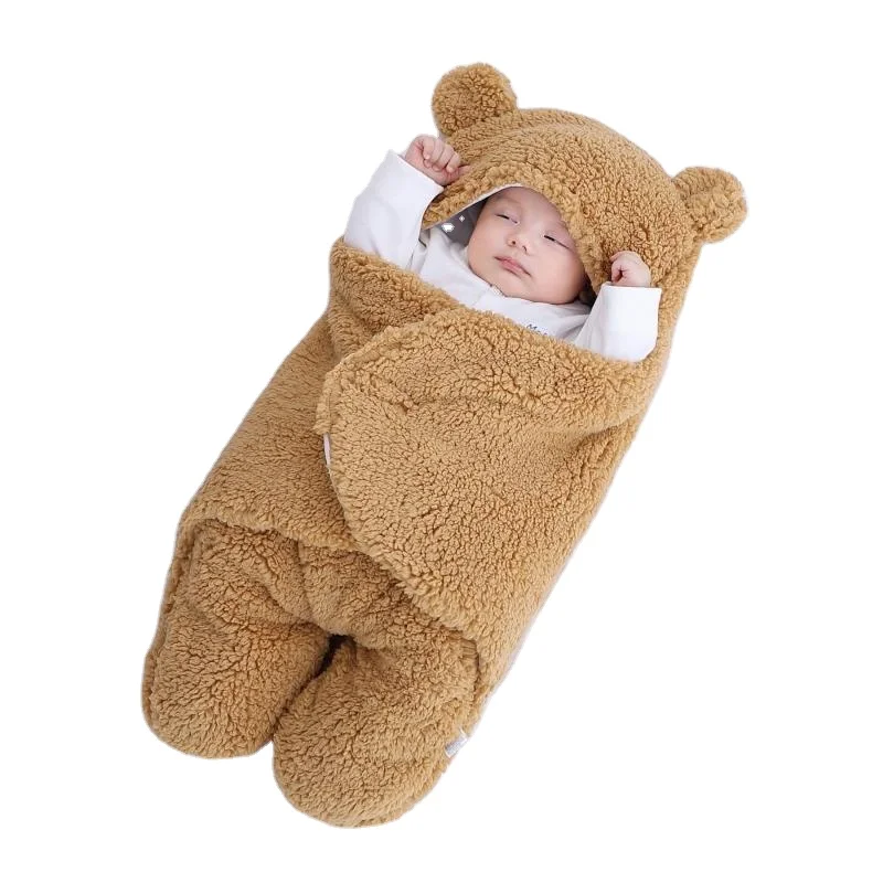 Amazon Hotsale Super Warm Newborn Swaddle Wrap Baby Bear Sleeping Bag