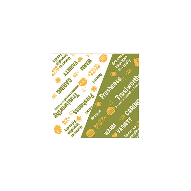Custom Logo Printing Hamburger Packaging Grease Proof Tissue Paper Sandwich Wrapping Paper Shawarma Food Grade Wax Paper
