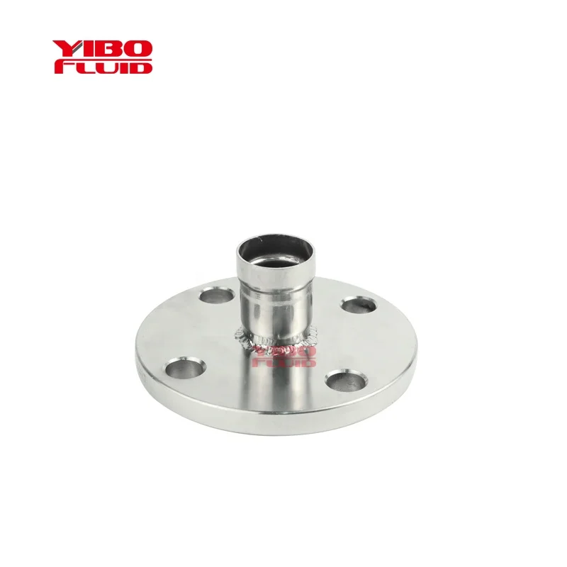 Double Crimping straight flange end plate ring  press fitting for stainless steel Double Compression pipe fittings