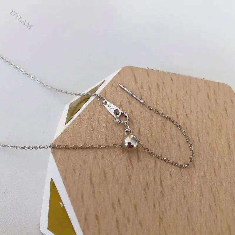 Dylam Bolo Chain Basic Statement Stackable DIY Charm Adjustable Sterling Silver 925 Silver Base Link Chain Necklace