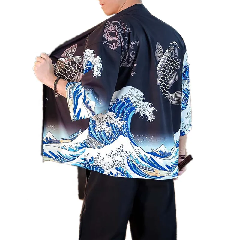 PASKAKYA Wholesale Drop Shoulder Size Silk Traditional Japanese Kimono Traditional Cardigan