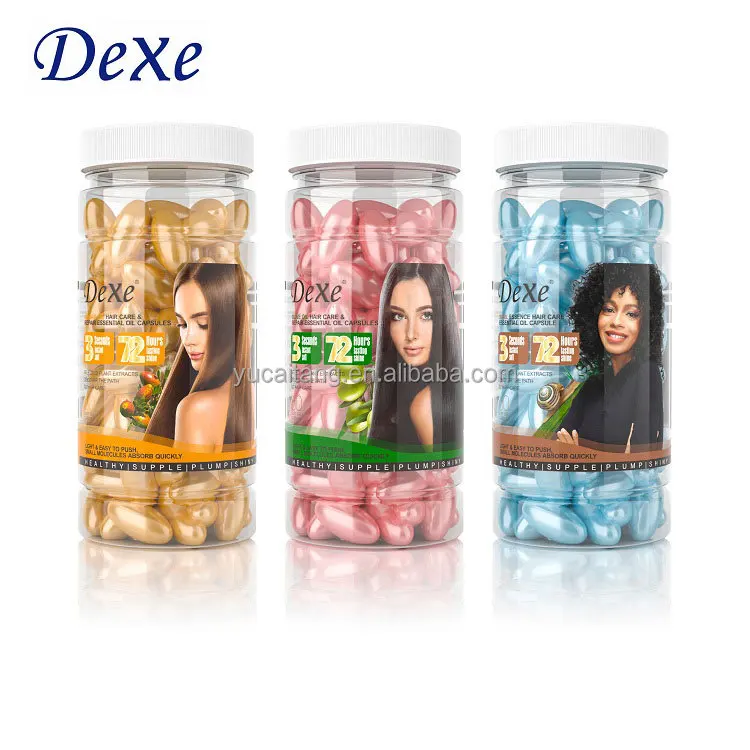 Dexe Ready Stock Витамин Е масло для волос сыворотка увлажняющая капсула 60 софтгель в одном флаконе