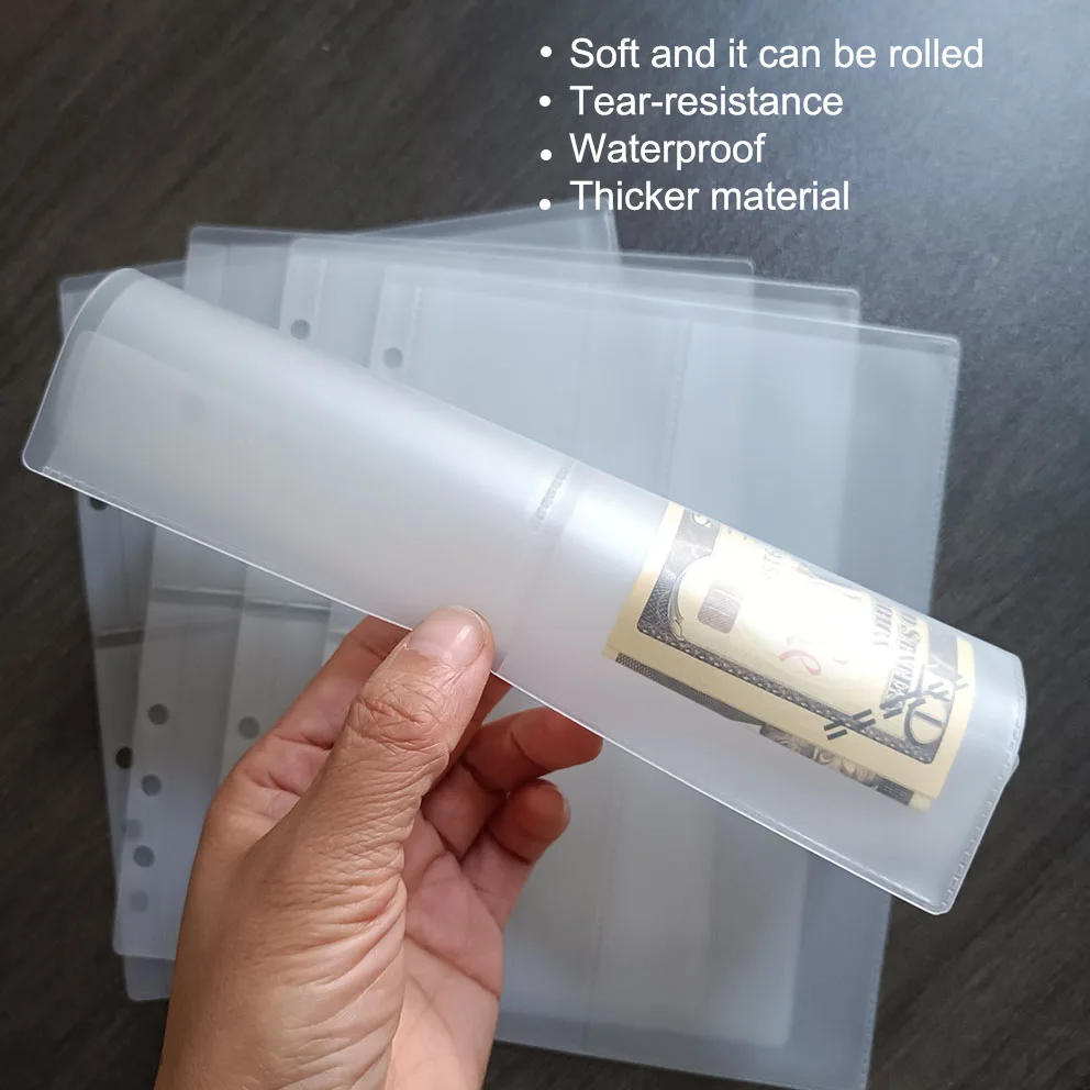 Factory Low MOQ Refillable Custom Number 1-100 Money Savings Challenge Sleeve Top Loading Currency Pages Four Pocket Envelope A5