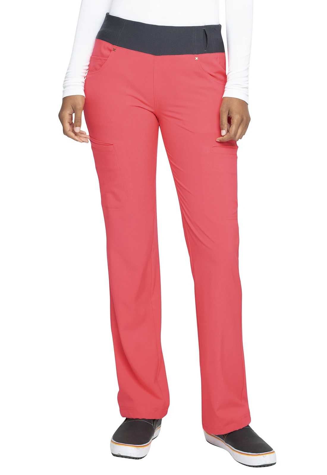 Surgical Active Work Wear Scrubs Uniforms Sets V-Neck Knit Panel& Straight Leg Pant Scrubs Nurse Scrub Beauty Salon