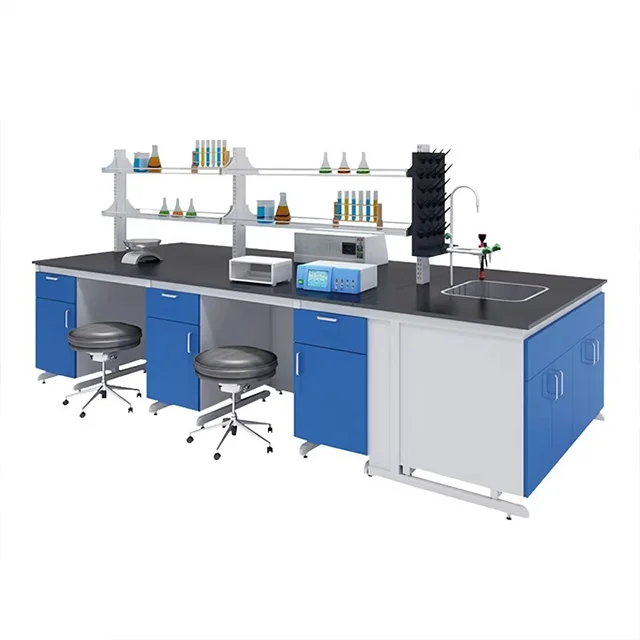 High quality medical laboratory furniture physical lab table with sink and drip racks