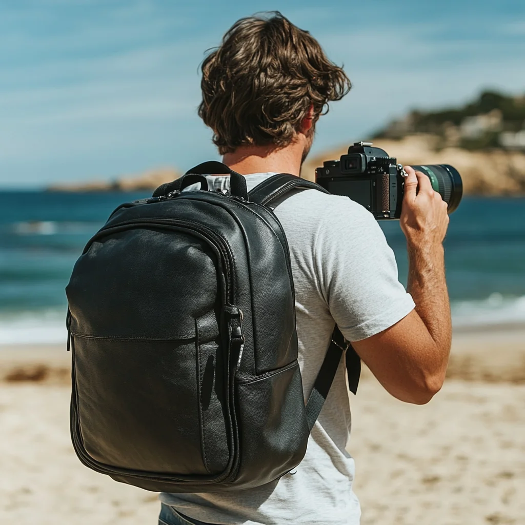 Manufacturer Wholesale Custom Logo Lightweight Multifunctional Digital Photography Bag DSLR PU Leather Camera Backpack With USB