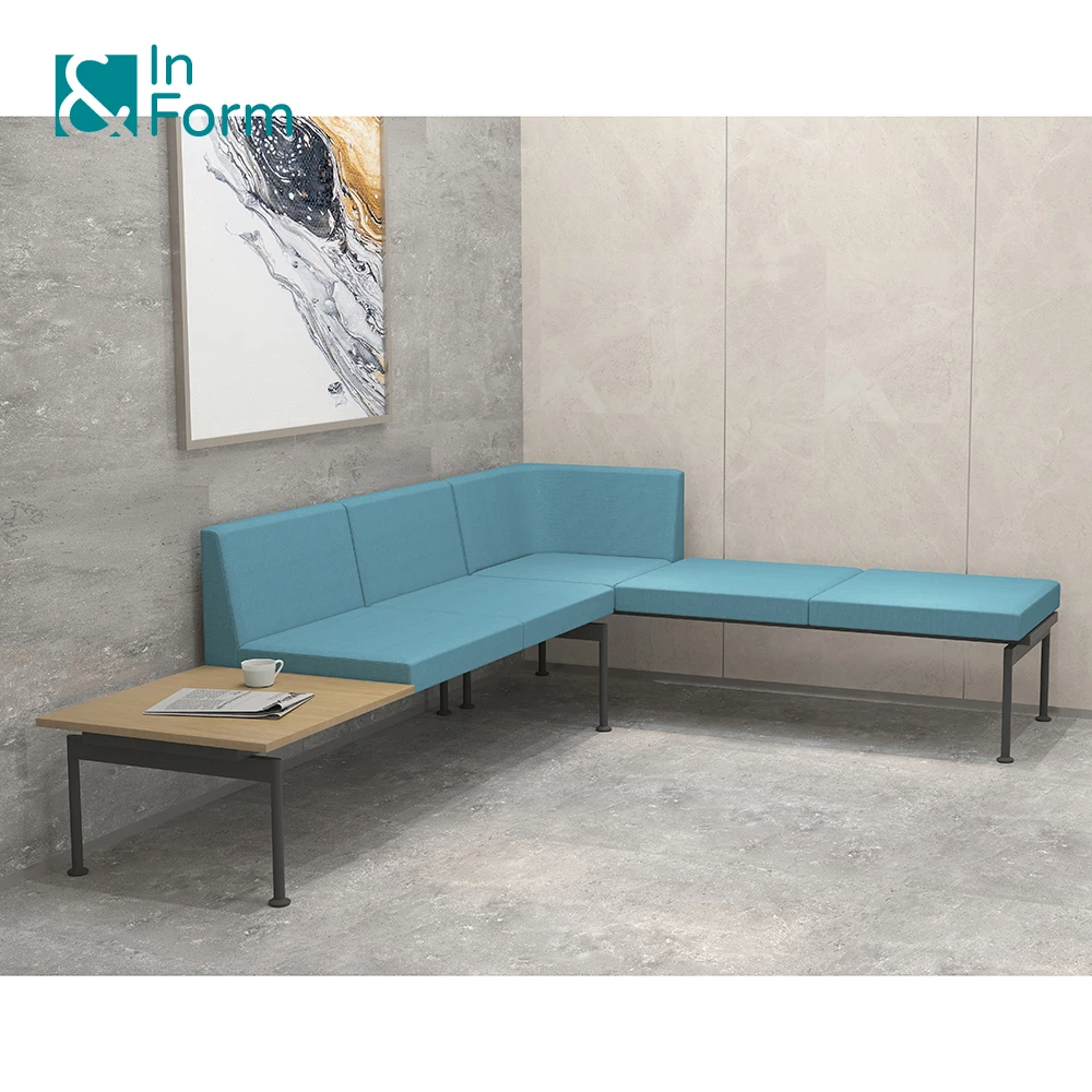 Contract Furniture Commercial Clinic Hospital Dental Department Waiting Reception Area Sectional Modular Corner Sofa Set
