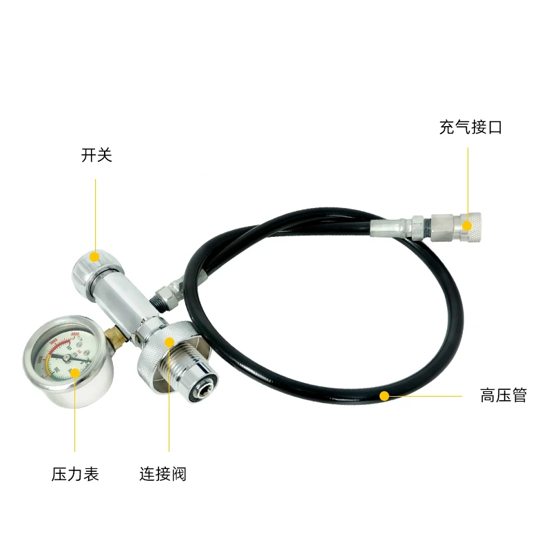 Directly see the pressure value when inflating universal scuba adapter Swimming accessories