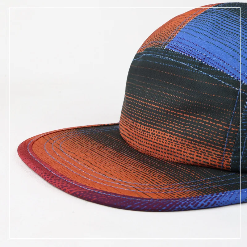 Custom Colorful Full Print Logo 5 Panel Quick-drying Camp Running Caps Hip Hop Baseball Cap For Women Men Snapback Hat