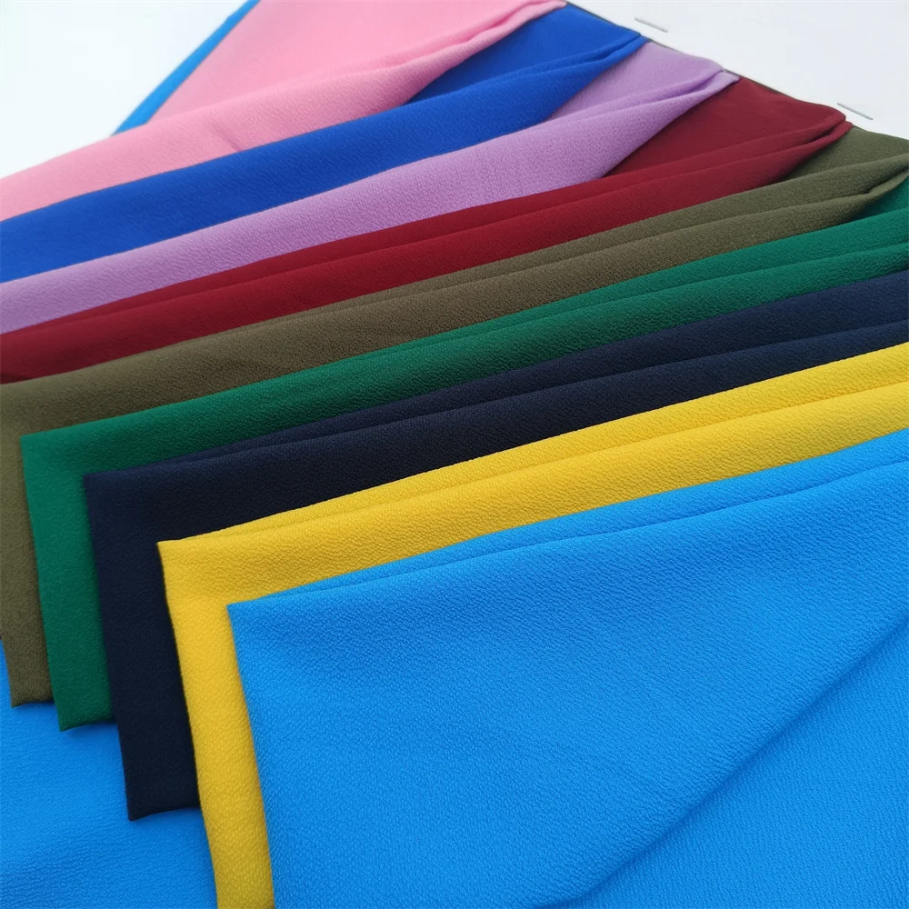Crinkle Crepe Georgette Chiffon Organza Fabric 70gsm Soft Polyester fabric