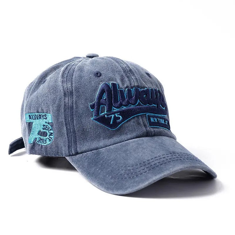 100% cotton Vintage Retro 6 Panel Distressed Stone Washed 3d denim wholesale baseball cap wholesale caps