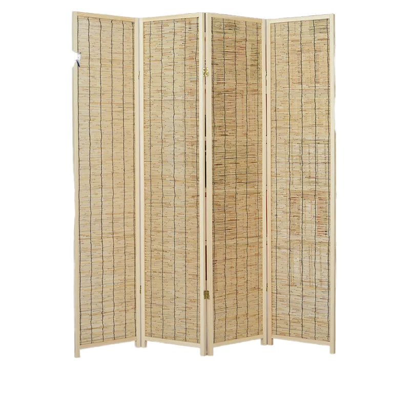 Movable Wooden Folding Screen for Living Room Foyer or Hotel Floor to Ceiling Room Divider Partition