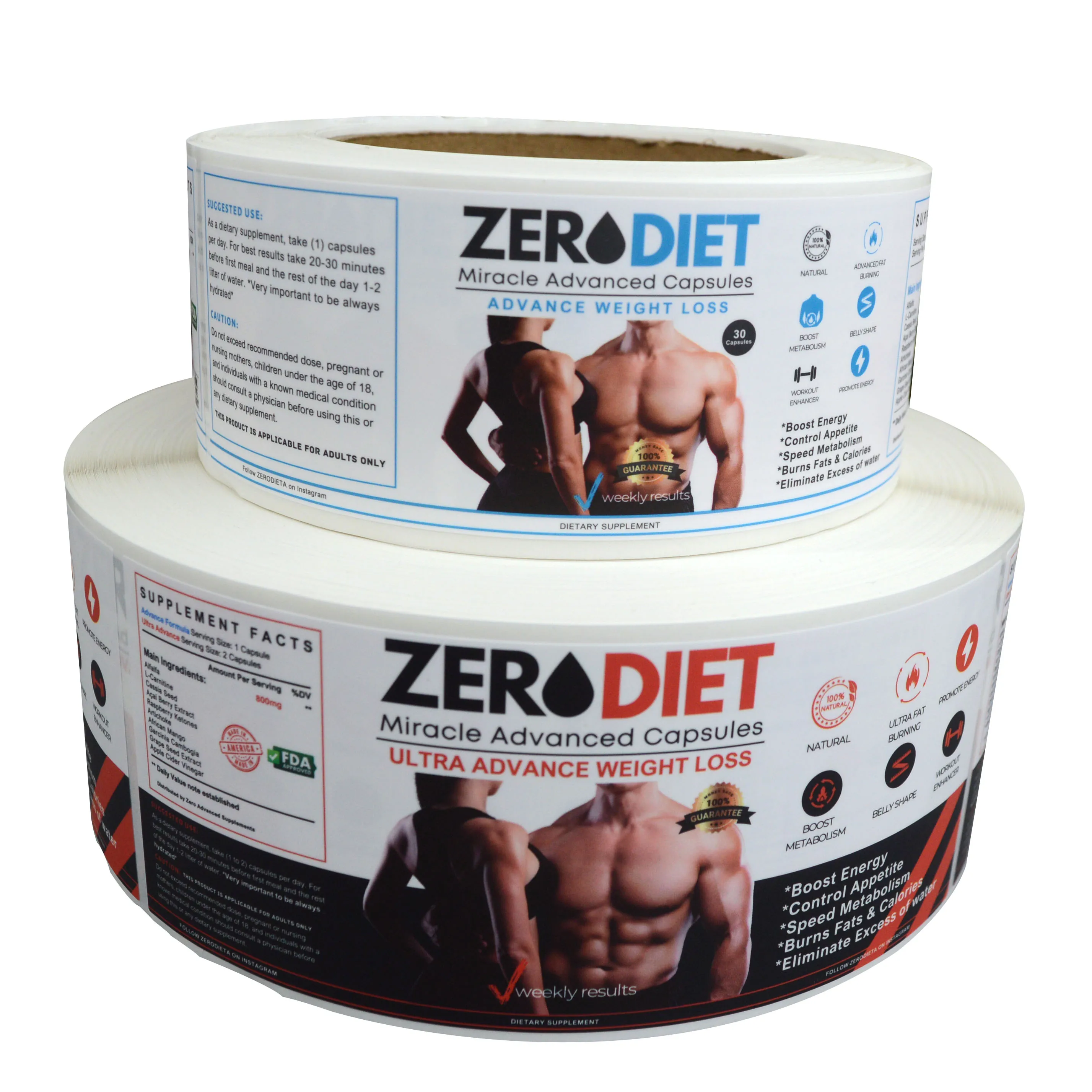 Wrap Bottle Label 100% Manufacture supply Waterproof Smoke Oil Sticker Label Printing