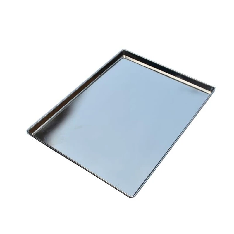 Flat surface pan food grade 304 316 stainless steel metal baking tray with customized size and design