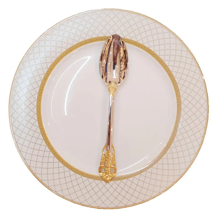 Luxury 24 Piece Gold and Sliver Stainless Steel Cutlery Set with spoon knife fork For GIft Weeding Party