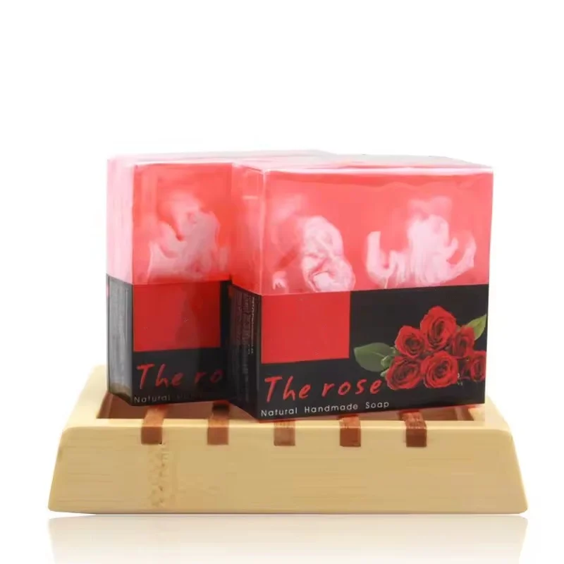 100g rose essential oil soap with label moisturizing and degreasing cleansing soap bath soap wholesale