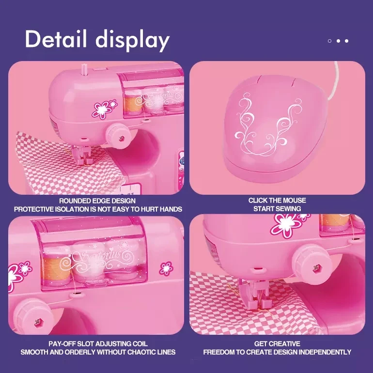 Kids Sewing Machine,Girl Sewing Toy Set,B/o Toys Play Set