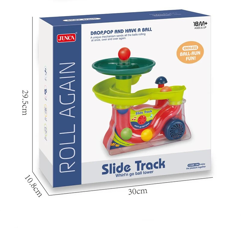 Baby Puzzle Track Turn Around Track Rolling Ball Mental Sliding Ball Tower Education Assembling Toy Gift Stacking Toy for Kids