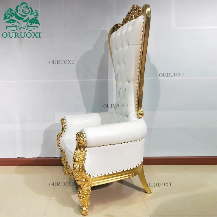  Недорогие золотые стулья King and queen с высокой спинкой Королевский роскошный свадебный стул для жениха и