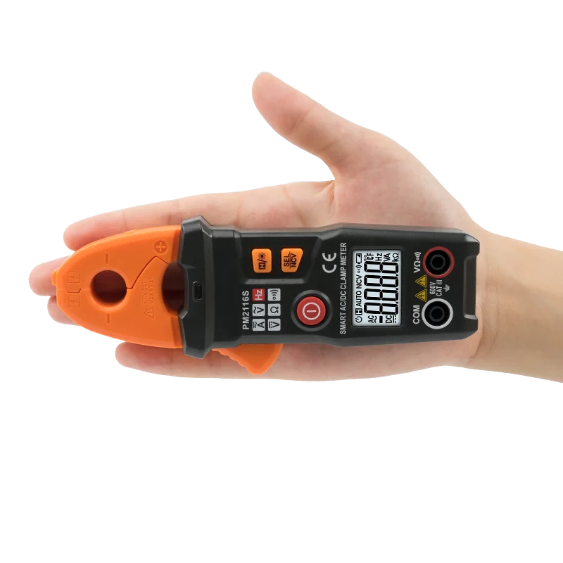 Bostek PM2116S 6000 отсчетов бесконтактная проверка напряжения переменного Авто Диапазон мини Цифровые токоизмерительные клещи с AC/DC Amp Гц Ом мультиметр Туре RMS