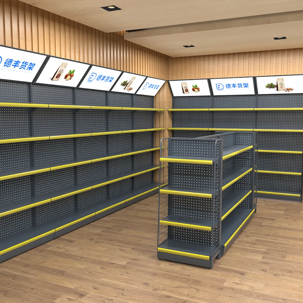 Customized  supermarket shelves metal pegboard display rack gondola supermarket shelf