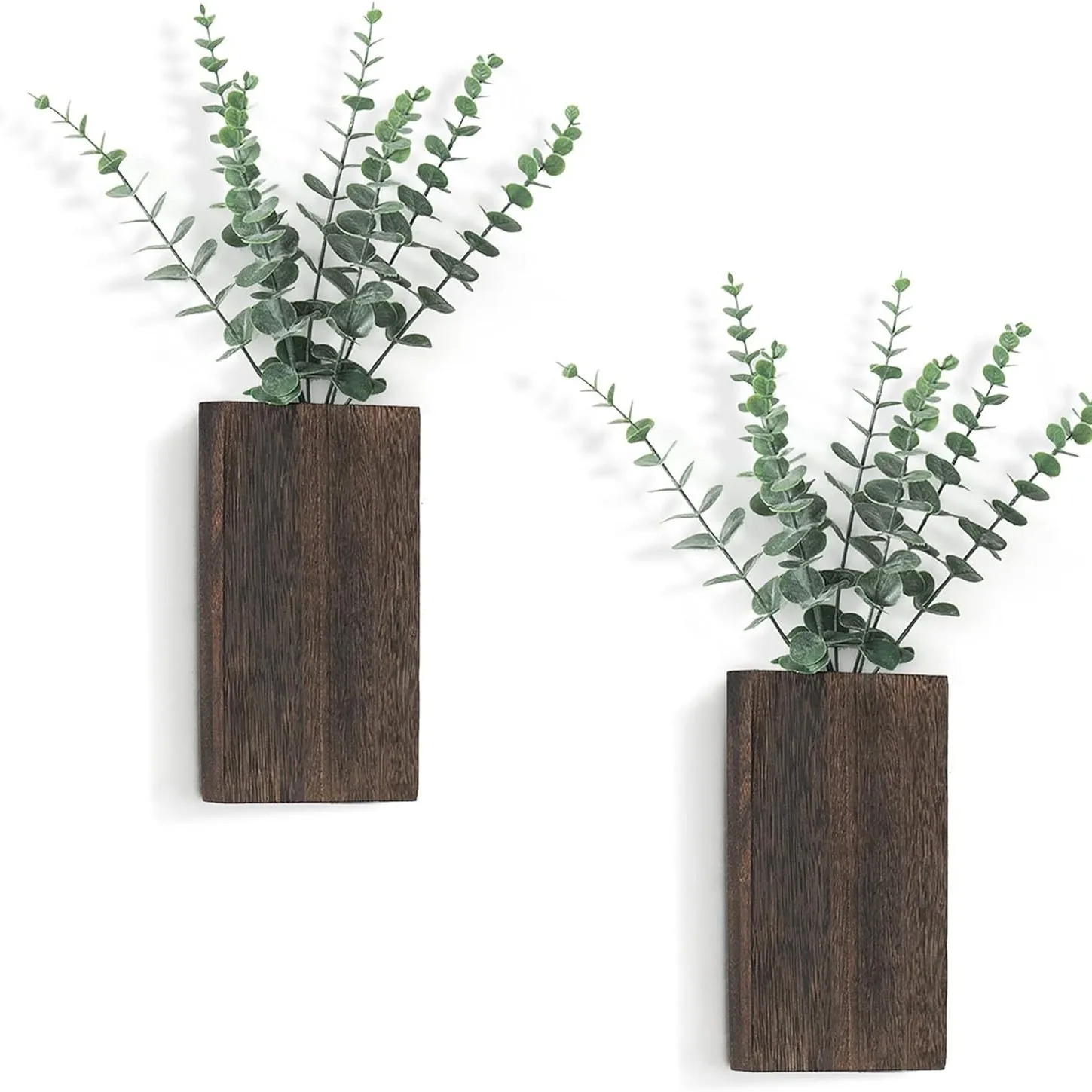 Home Decorations Farmhouse Wall Hanging Pocket Planter Decor Artificial Dried Flowers Wood Wall Pocket Vase