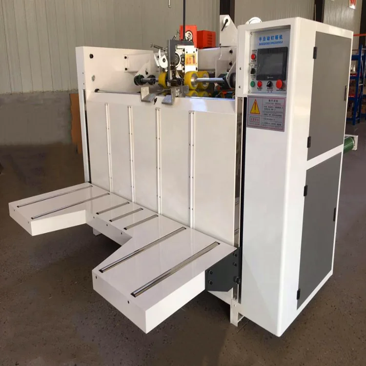 Corrugated carton semi auto stitching machine with single piece