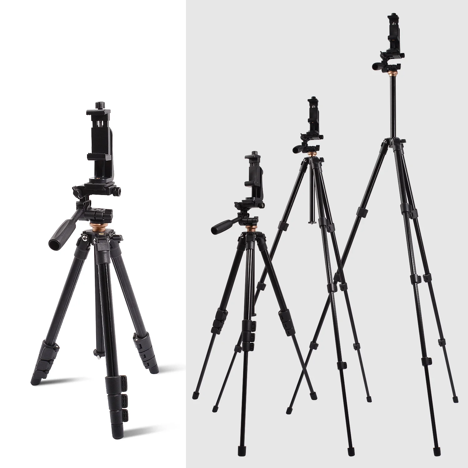 
Прямая продажа с фабрики 1,3 M / 52 дюймов высокое легкий алюминиевый дорожный штатив из сплава с 3-ходовой шаровой головкой Quick Release Plate 