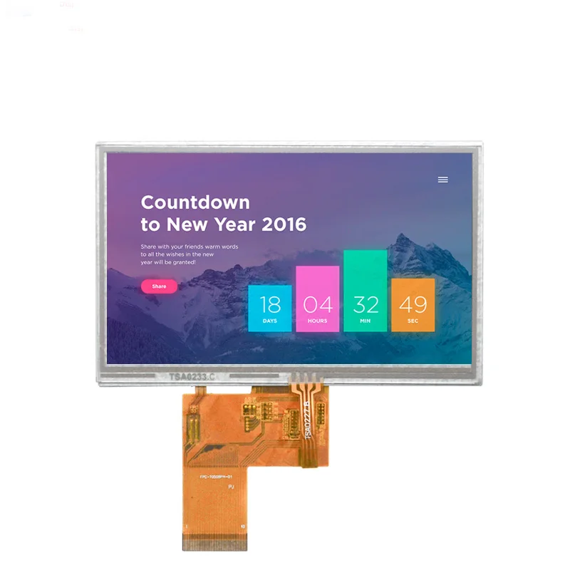 POPULAR SALE 5' INCH 480*272 LCD DISPLAY 480x272  color active matrix silicon TFT used for baby monitors, game machines