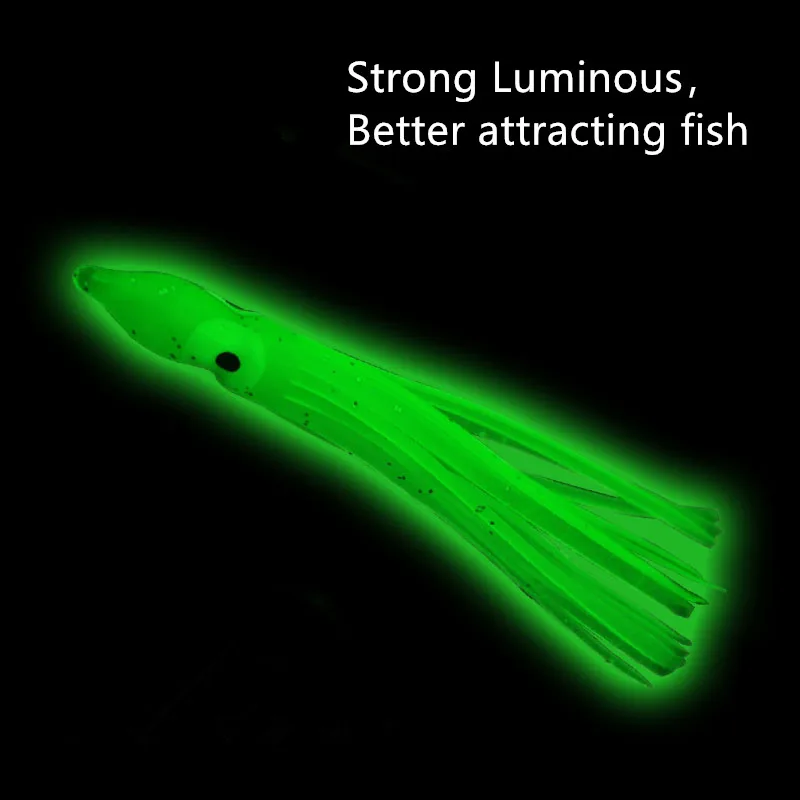 TOPIND Wholesale 20 Colors Multi-bearded 5 pcs/Bag Luminous Octopus Soft Bait Squid Lures