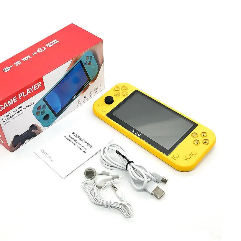 2022 New arrival X20 64bit 5.1Inch 8gb Handheld Game Player Retro Video Game Console 5.1 Inch Screen Game for Psp