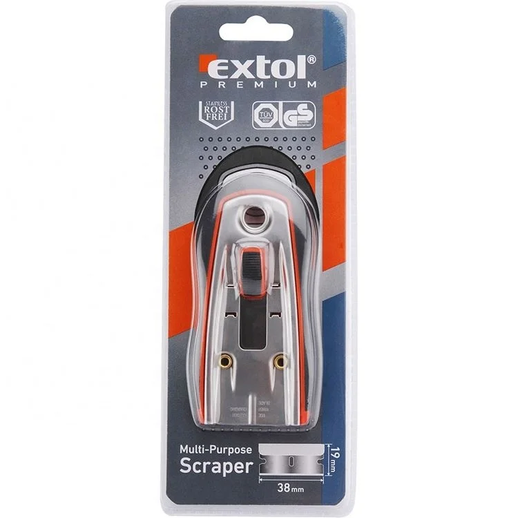 8855062 EXTOL Universal Scraper Blade 38x19mm ABS Plastic Handle Grip with Non-slip TPR Rubber