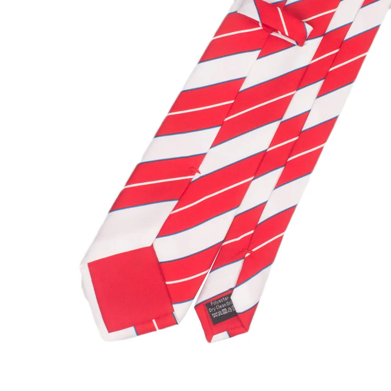 YAZHUO Neckwear Mens Formal  Tie True Red 100% Polyester Woven  Color School Ties Custom Club Tie with Logo