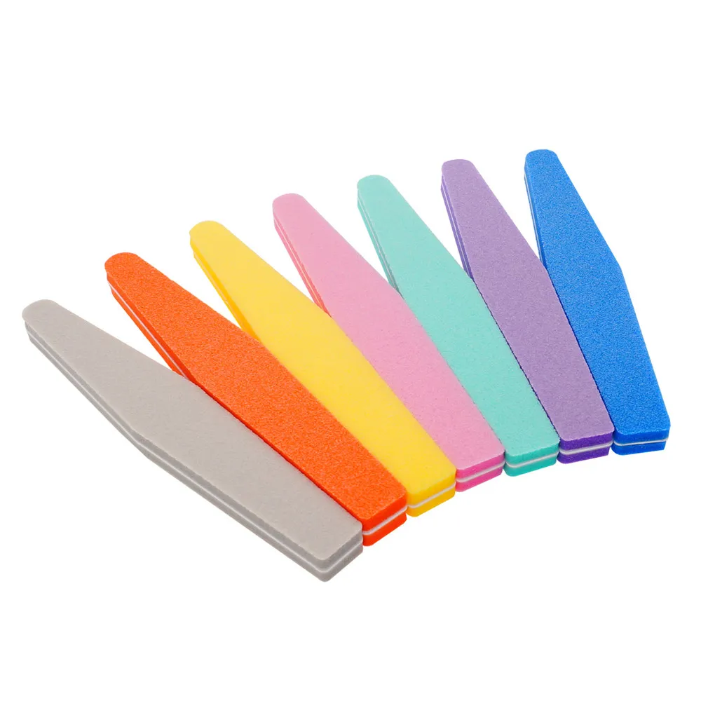 professional custom nail sponge file supplies 100/180 camouflage pink blue sky yellow purple nails nail file buffers logo