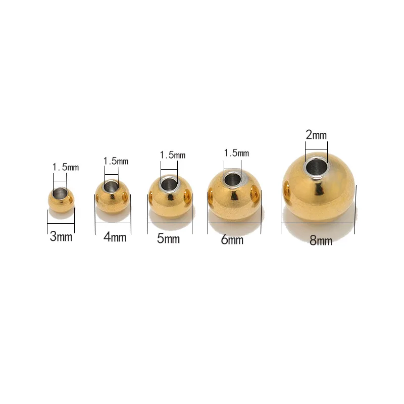 Custom engraved loose bead jewelry accessory metal beads for bracelet/necklace jewelry making