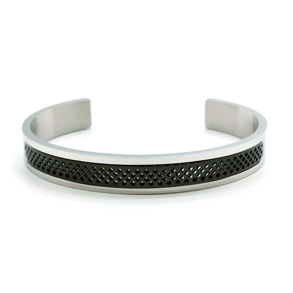 New Punk Jewelry Geometry Chain Link Bangles Stainless Steel Black Color Bracelet For Women Men Fashion Bijoux Accessories