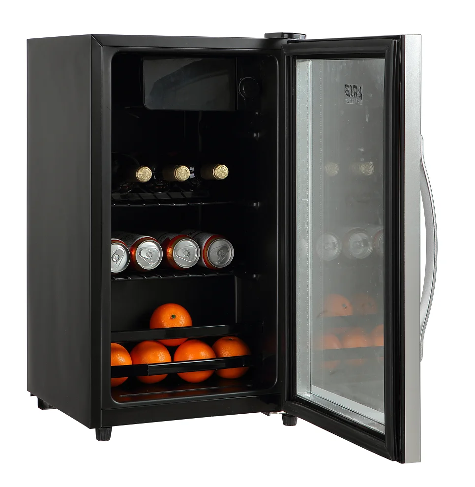 SC-45 extra Handle CB 1% free spare parts single transparent glass door wine cooler with freezer box