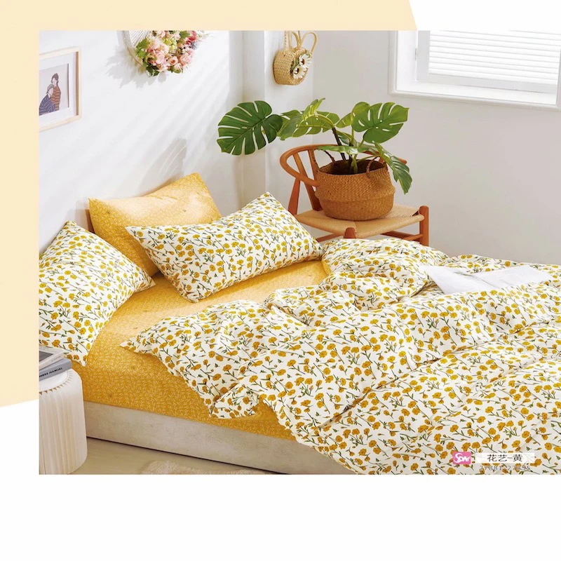 Factory Direct Supply Wholesale Bedding 200TC 100% Cotton Fabric for Bed Sheet Set